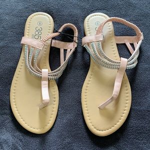 385 fifth, pink & tan shoes